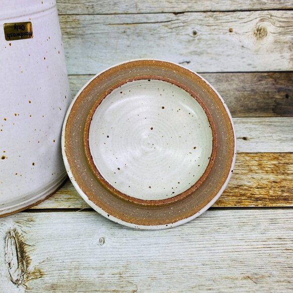 Kulan Pottery SPECKLED VEGETABLE Stoneware Large 12" Heavy Lidded Cookie Jar - Picture 5 of 10